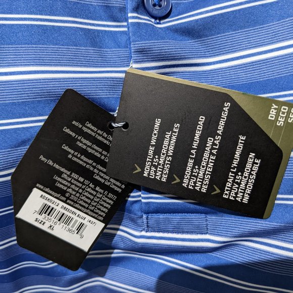 Callaway* Men's Short Sleeve Polo Golf Moisture Wicking Pullover Shirt~ Size XL - Picture 6 of 14